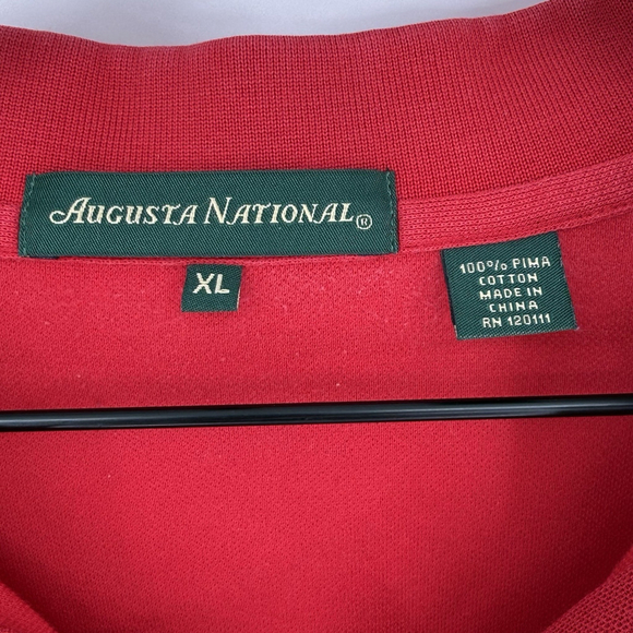 The Masters Augusta National Red Short Sleeve Polo Shirt Men’s Size XL Pima - Picture 3 of 3